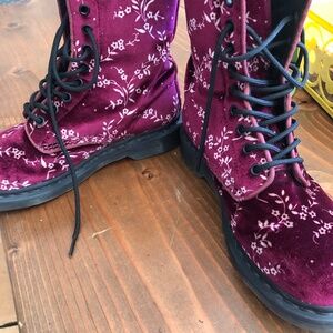 Doc Marten velvet boots